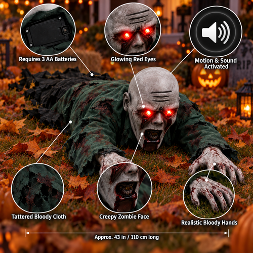 Crawling Zombie™ — Motion Activated Halloween Prop